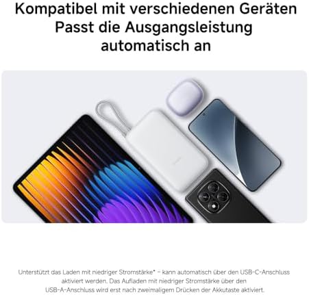 22.5W Power Bank 20000mAh (Integrated Cable) Light Gray