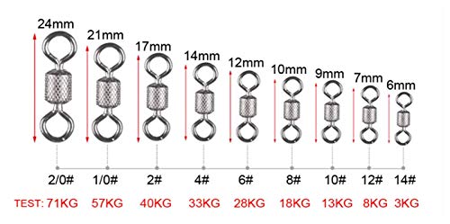 LaiYueShangMao Dauerhaft 50 Teile/los Angeln Schwefelwasserkugellager Swivel mit Sicherheit Snap Solid Ringe Rolling… – Bild 8