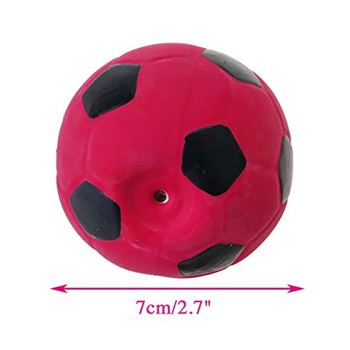 Chiwava 3PCS 2.7'' Squeak Latex Dog Toy Small Football Puppy Chew Fetch Throw Ball Assorted Color