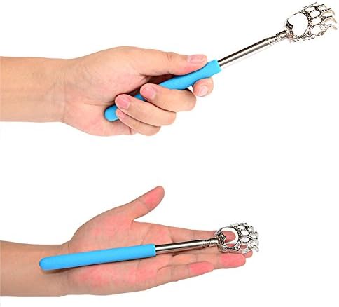 Telescopic Back Scratcher by Lethum, Bear Claw Telescoping Scalp Massager Tool with Soft Rubber Handles, for Both Human and Pets (1 pack, Random Color)