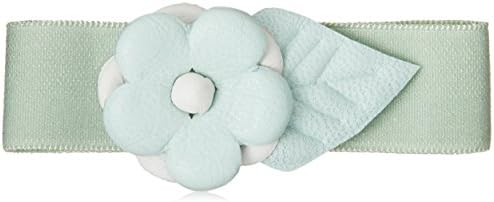 Emi Jay Leather Flower Hair Tie, Aquamarine/White