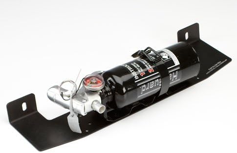 Chevy Corvette fire extinguisher bracket for C6 all models with Halguard clean agent 1.5lb fire extinguisher black