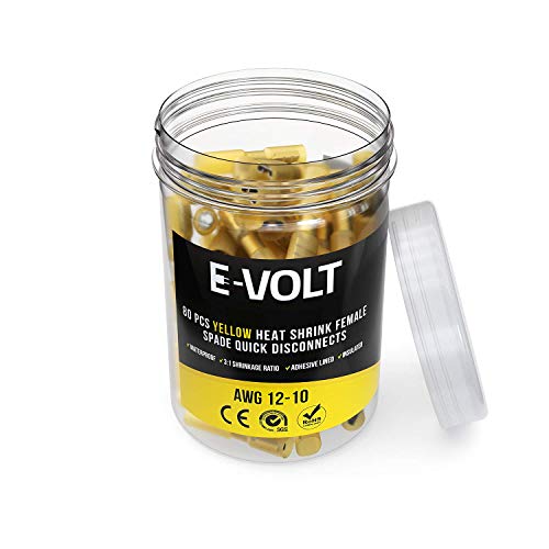 image for E-VOLT Female Spade Crimp Connectors – 80 PC 3:1 Polyolefin Heat Shr