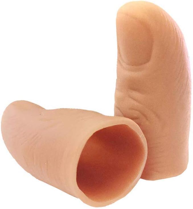 2PCS Magic Trick Fingers Light Up Flashing Fingers Thumb Tips Magic Trick Fingers Appearing Light Thumbs Light Magic Light up Finger Magic Trick Fingers Fake Fingers