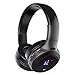 Wireless Bluetooth Headphones, EIVOTOR Foldable Over Ear Headset with Microphone, LCD Display, Wired Mode for iPhone / iPad / Samsung / HTC / LG / HUAWEI, Black