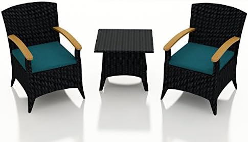 Harmonia Living Arbor 3 Piece Patio Bistro Set in Spectrum Peacock