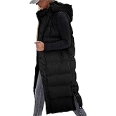 Grlasen Womens Long Puffer Vest Hooded Sleeveless Winter Coats Quilted Warm Zip Up Padded Outerwear