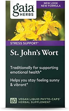 Gaia Herbs St. John's Wort, Vegan Liquid Capsules, 60 Count - Stress Support to Promote a Positive and Sunny Mood