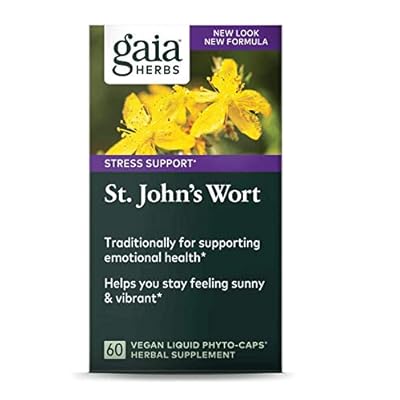شارع غايا هيربس. John Wort ، كبسولات سائلة نباتية ، 60 Count - دعم الإجهاد لتعزيز مزاج إيجابي وصغير