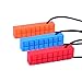 Chewy Block Necklace (3 Pack + Extra Clasp) Mild to Moderate Chewers Chewable Stimulation, Textured Oral Support Boys, Girls, Children with Autism, Motor Skill, Special Needs (Red Blue Orange)