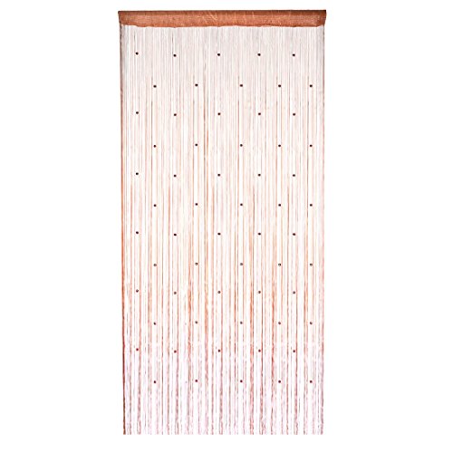 uxcell Window Doorway Hanging Bead Decorative String Fringe Curtain Valance 100 x 200cm Brown