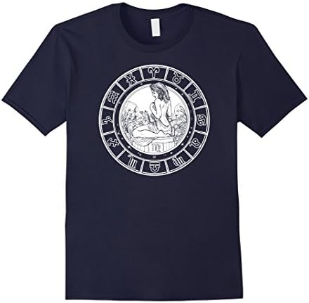 Men's Virgo Zodiac Star Sign T Shirt Small Navy