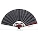 FENICAL Bamboo Folding Hand Black Fan Wedding Party For Men