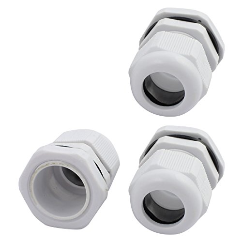 uxcell 3Pcs Waterproof PG21 Cable Glands Joints Connector for 13-18mm Dia Wire White