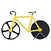 Bicycle Pizza Cutter Wheel -Topbest Creative Bicycle Frame Designing with Dual Sharp Black Stainless Steel Non-slip Cutting Hob Holiday Vacation Decoration Gift with Stand