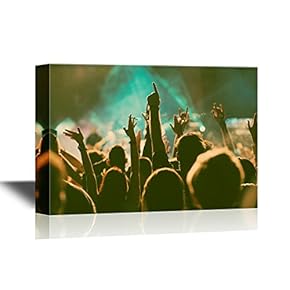 Concert Crowd Canvas Wall Art - Crowd at Concert - Gallery Wrap Modern Home Art | Ready to Hang - 12x18 inches