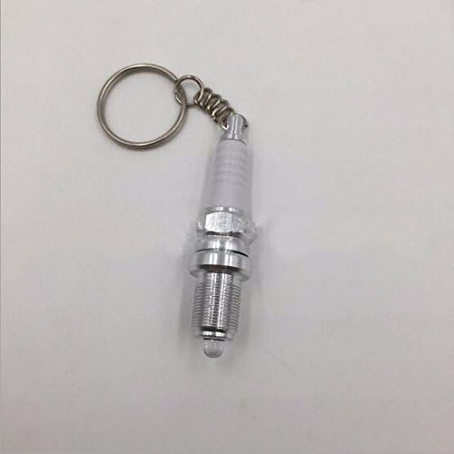 Gaobei Creative Accessories Auto Parts LED Light 4D Miniature Spark Plug Style Keychain Keyring