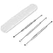 3 Pieces Stainless Steel Ear Pick with Storage Box Silver-JUNING