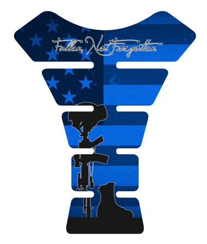 Fallen Soldier Blue Motorcycle Sportbike Gas Tank pad Protector Guard Sticker Decal
