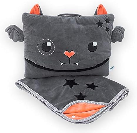 Amazon Com Pillowie Cute Bat Travel Pillow And Blanket Set Portable Comfort Item For Children Onyx Kitchen Dining