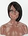 Sythetic Short Straight Bob Wigs Jet Black 1b for Women with Side Bangs Heat Resistant Synthetic None Lace Wig