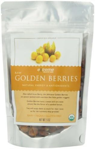 Extreme Health USA Organic Raw, Sundried Golden Berries, 5-Oz Pouch
