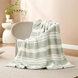 Snuggle Sac Stripe Sage Green Blanket Twin