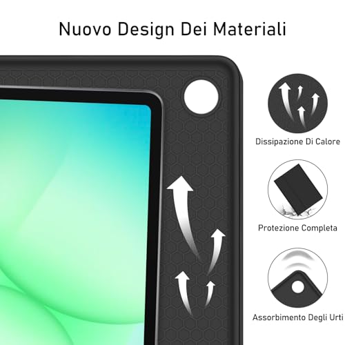 Tastiera Custodia per Samsung Galaxy Tab A11 Plus 2025/Tab A9 Plus 2023 11 Pollici, Custodia per Italiano QWERTY Tastiera con Portapenne,Tastiera Bluetooth Staccabile Cover con Samsung A11+/A9+ (Nero)