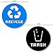 4 Pack Recycle and Trash Sticker Decals to Organize Your Trash - 4in Circle - for Garbage cans and Recycle Bins - Laminated Premium Vinyl Decal (Blue, Small)