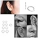 4 Pair Sterling Silver Small Endless Hoop Earrings Set, Unisex Cartilage Earrings Nose Lip Rings Body Piercing Jewelry