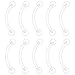 Ruifan Pack of 10 Clear Bioflex Curved Eyebrow Ring Body Jewelry Piercing Retainer Screw UV Ball Clear 16G 5/16