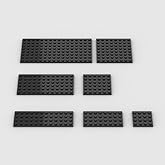 Classic Building Plate Assortment Pack, 50pcs Black Bulk Plates with 7 Size Building Plate Base Plate, Compatible with Lego Parts and Pieces, Building Bricks, for Most Brands(Color:Black)