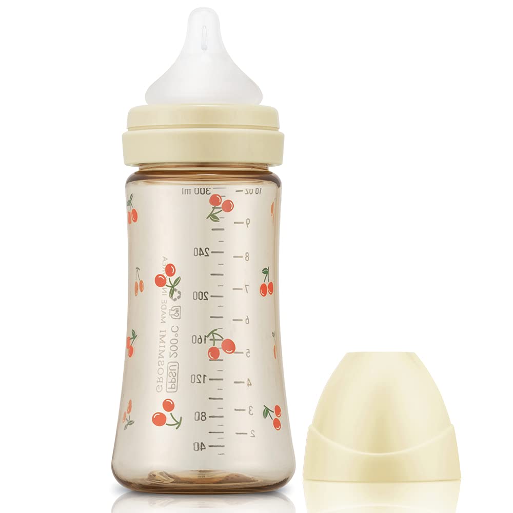 Photo 1 of Grosmimi PPSU Baby Bottle, BPA Free (10oz Cherry_Pure Gold)