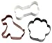 Wilton Set of 3 Dog, Bone and Paw Print Cookie Cutter, One Size, Multicolored