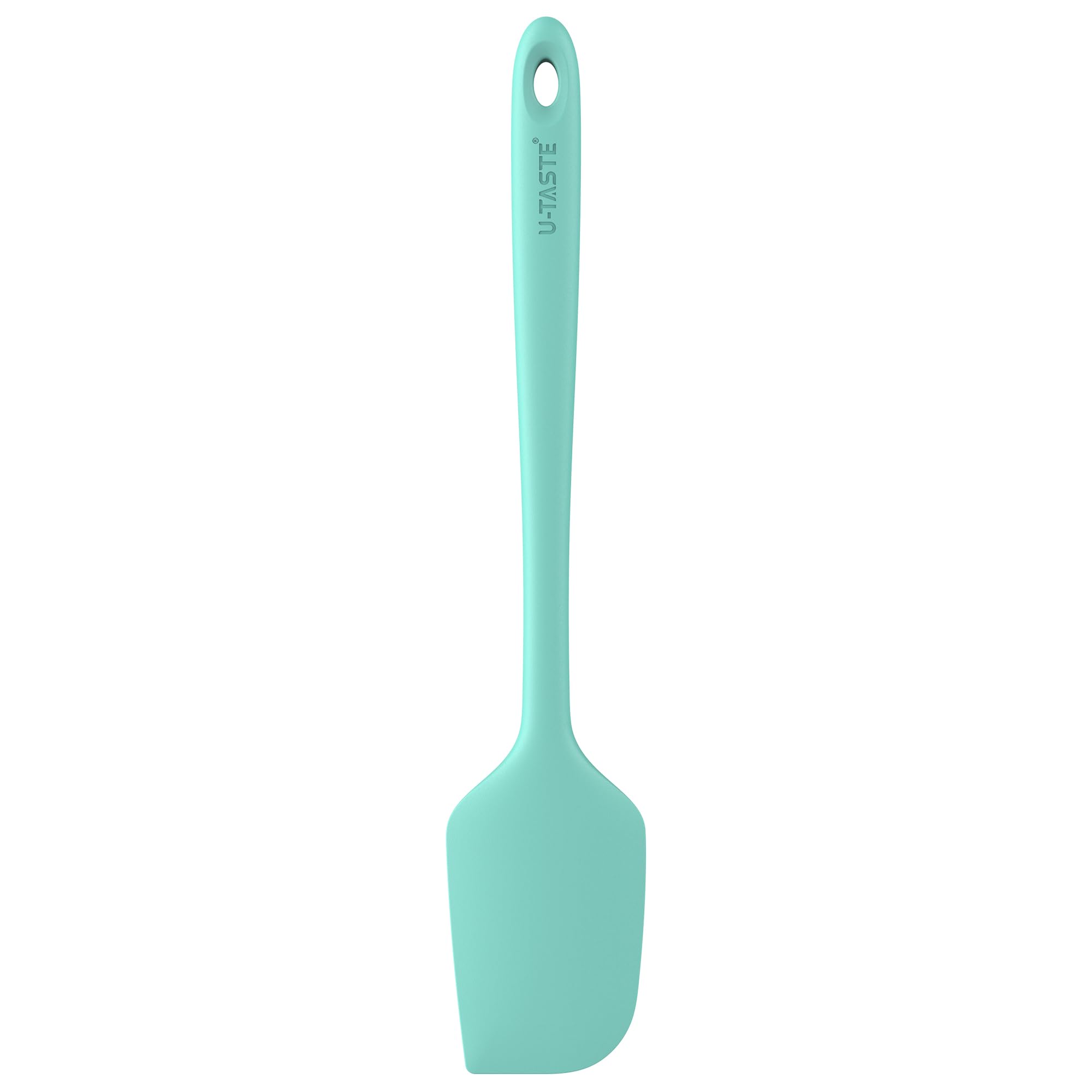 U-Taste 35.6cm Extra Large Silicone Spatula: 250℃ Heat Resistant Long Flexible Rubber Bowl Scraper, Seamless Mixing Stirring Cooking Scraping Baking Spreader for Kitchen Nonstick Cookware (Aqua Sky)
