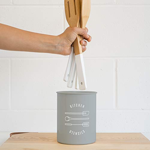 Now Designs Utensil Crock, Light Grey