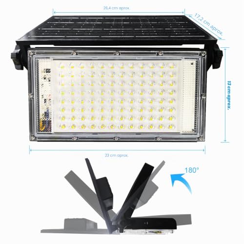 CREATESTAR Outdoor Solar Spotlight 100W, Super Bright Outdoor Solar Light with Remote Control, IP65 Waterproof Solar Lamps for Garden, Patio, Garage