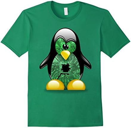 Mens Linux Tshirt Original Linux penguin T-shirt Small Kelly Green