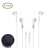 2PACK Premium Earbuds Earphones For iPod iPhone, In-Ear Headphones For Apple iPhone 6s/6/6plus,iPhone SE/5s/5c/5, iPad /iPod,Stereo Mic&Remote Control(2 pack (white))