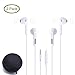 2PACK Premium Earbuds Earphones For iPod iPhone, In-Ear Headphones For Apple iPhone 6s/6/6plus,iPhone SE/5s/5c/5, iPad /iPod,Stereo Mic&Remote Control(2 pack (white))
