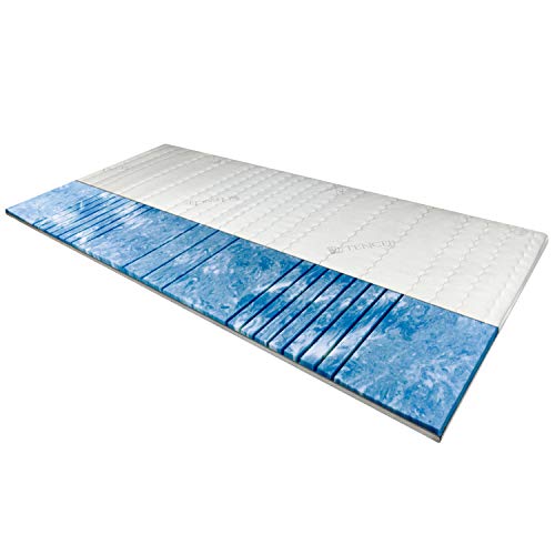Surmatelas memoire de Forme 160x200 Moelleux 8 cm - Surmatelas Epais en Mousse de Gel - Housse de surmatelas Respirante - 7 Zones pour Un Sommeil Confortable - Surmatelas 160 x 200 epaisseur 8cm