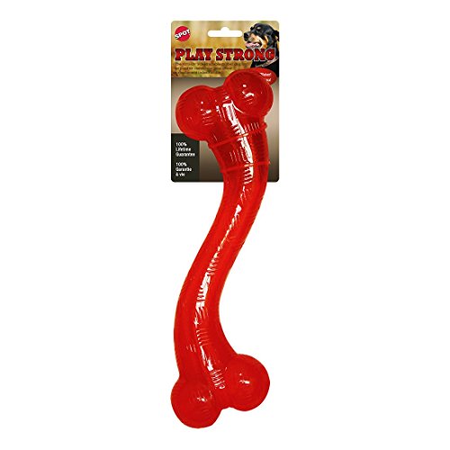 Ethical Pets Play Strong Virtually Indestructible Rubber "S" Dog Bone Toy, 12-Inch Dog chew toy.
