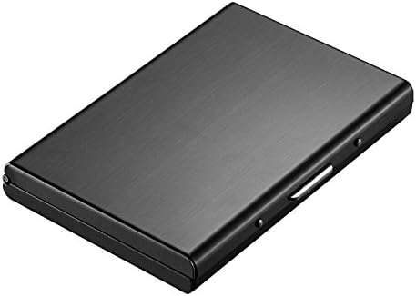 RFID Blocking Credit Card Holder, Emango Stainless Steel card holder case for Credit cards business cards (Black)