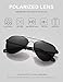 LUENX Men Women Aviator Sunglasses Polarized Non-Mirror Black Lens Black Metal Frame with Accessories UV 400 Protection 60MM