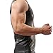 YiZYiF Sexy Mens Underwear T-Shirt Sleeveless Vest Tank Top Leather Undershirt Medium, Black