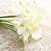 Artificial Flowers, Fake Flowers Artificial Calla Lily Bridal Wedding Bouquet for Home Garden Party Wedding Decoration 12Pcs (White&Yellow Pistil)