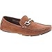 Amali Mens Brown Plush Microfiber Loafer Driving Shoe with Silver Buckle: Style Walken-065