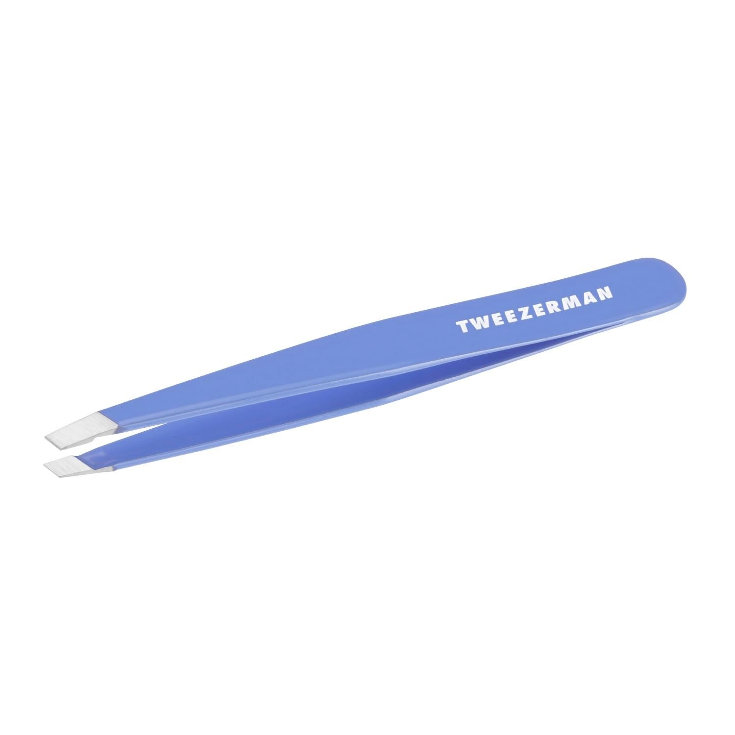 Tweezerman Lapis Blue Slant Tweezer, Professional Stainless Steel Precision Tweezers for Facial Hair and Eyebrows, (Pack of 1)