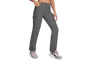 BondiTrekk Women's Hiking Cargo Pants 9 Pockets Water-Resistant Quick Dry Lightweight Work Travel Camping Tactical Pants
