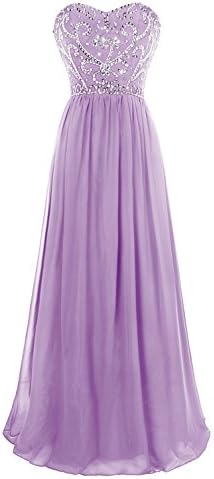 MsJune Prom Dresses A Line Sweetheart Lace Up Back Floor Length Evening Dress